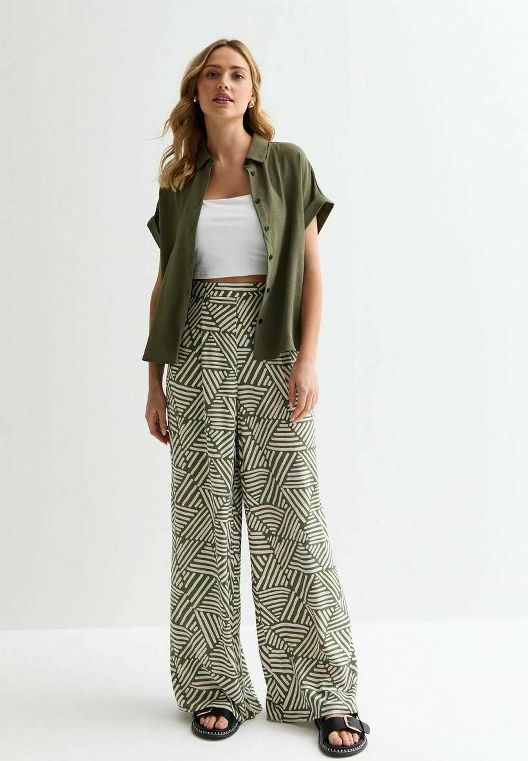 Брюки TRIANGLE PRINT WIDE LEG