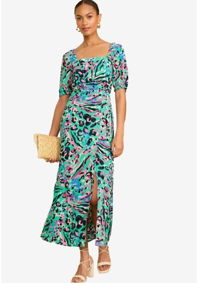 Платье PRINTED SQUARE NECK PUFF SLEEVE MIDI REGULAR FIT