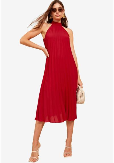 Платье HALTER NECK PLEATED MIDI-REGULAR FIT