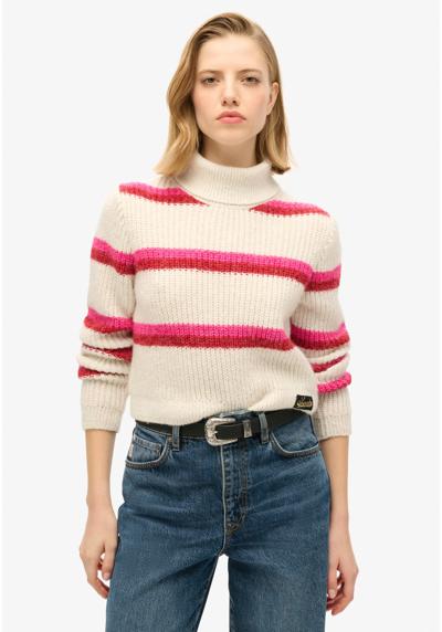 Пуловер STRIPE CROPPED ROLL NECK