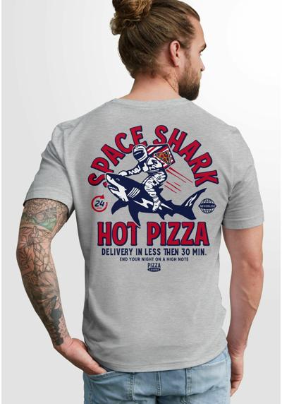 Футболка SCHRIFTZUG HOT PIZZA SPACE SHARK ASTRONAUT FASHION STREETSTYLE NEVERLESS