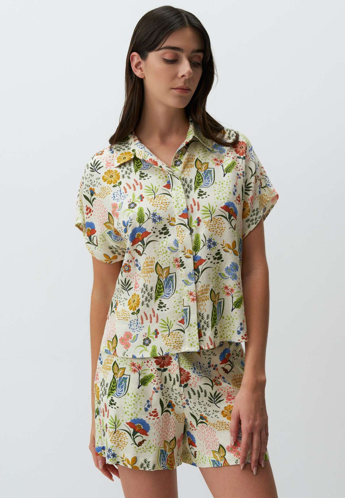 Блуза-рубашка SHORT SLEEVE PATTERNED