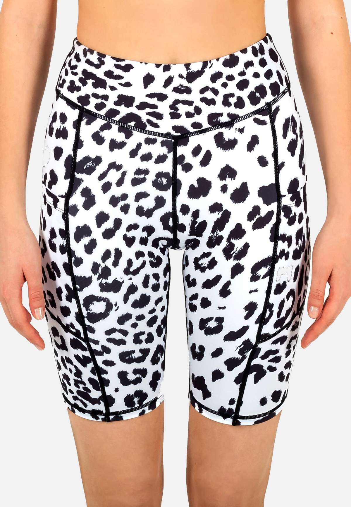 Леггинсы BIKER SHORTS WHITE LEOPARD