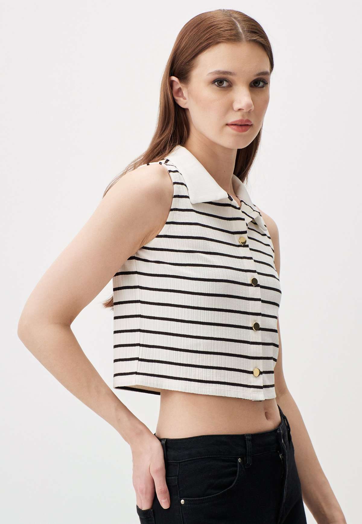 Топ STRIPED SLEEVELESS