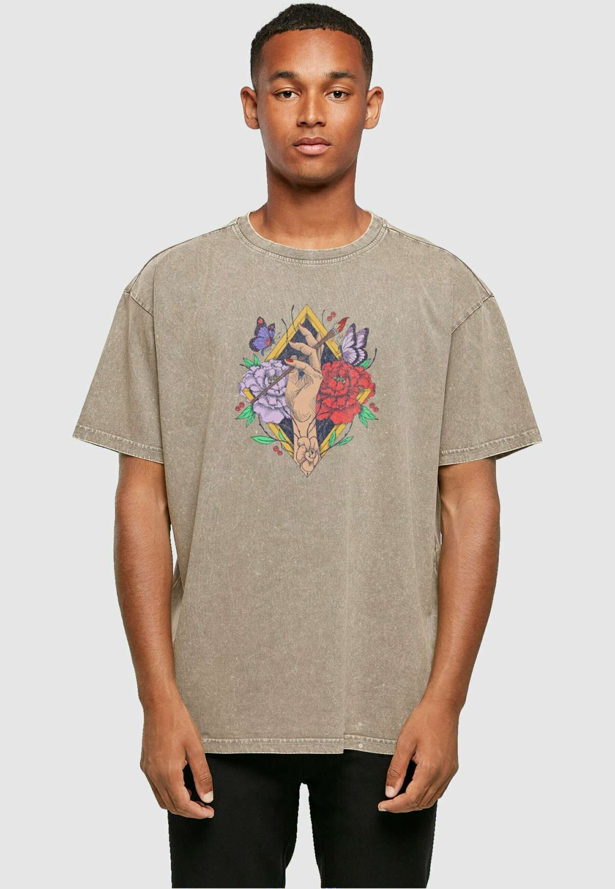 Футболка FRIDA KAHLO ARTIST ACID WASHED HEAVY OVERSIZE TEE