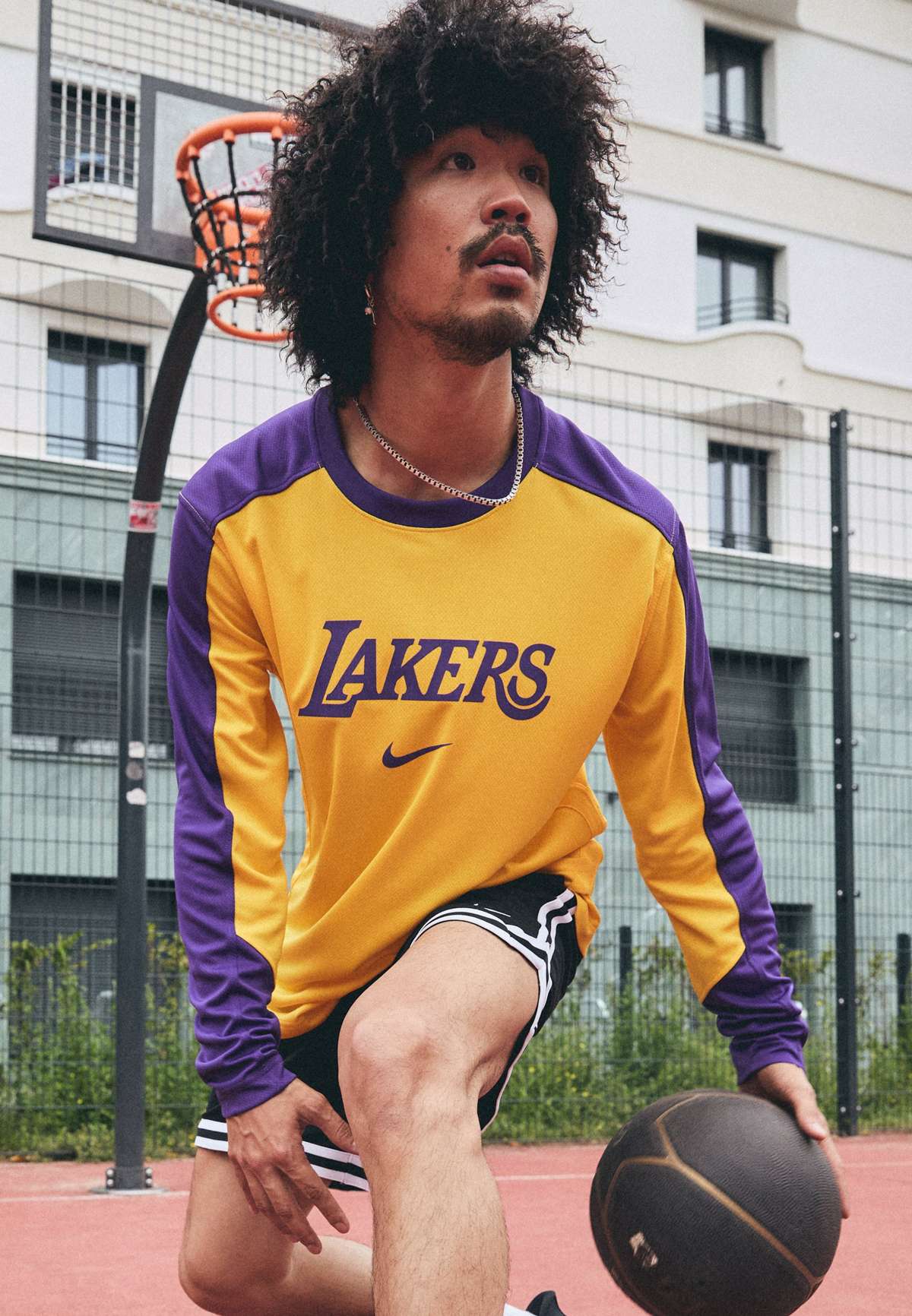 Кофта NBA LOS ANGELES LAKERS PREGAME LONG SLEEVE TOP