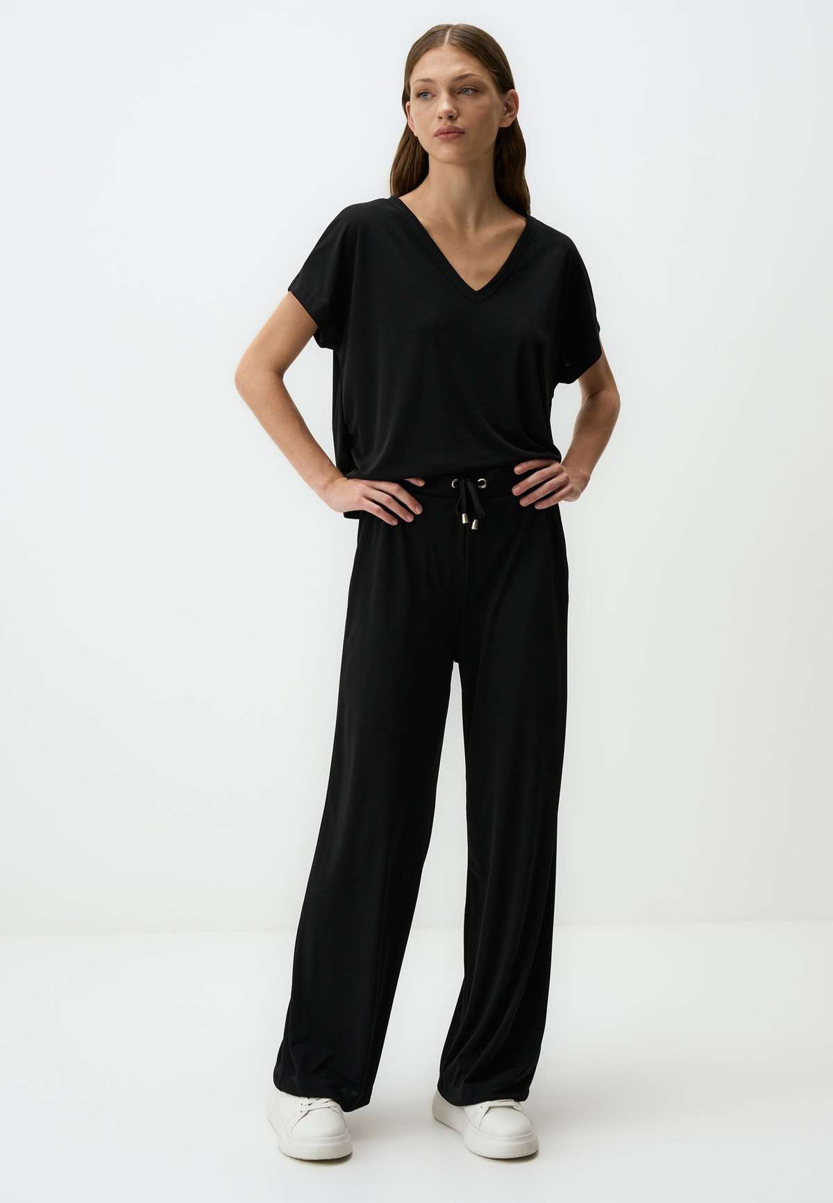 Брюки HIGH WAIST WIDE LEG JOGGER WITH POCKETS