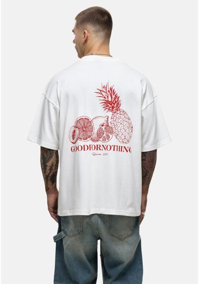 Футболка OVERSIZED OFF WHITE TSHIRT WITH FRUIT SALAD GRAPHIC BACK PRINT