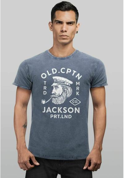 Футболка VINTAGE KAPITAN MOTIV AUFDRUCK OLD CPTN JACKSON RET