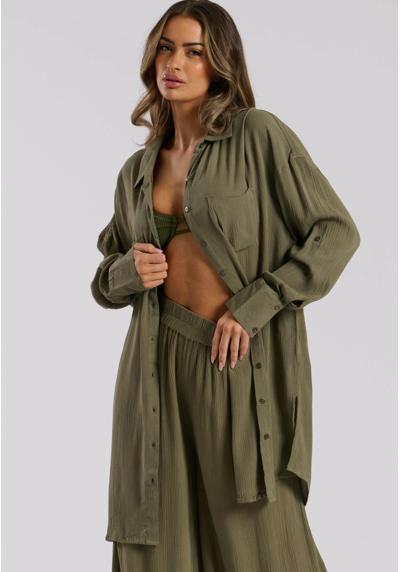 Пляжная одежда CRINKLE VISCOSE OVERSIZED BEACH SHIRT