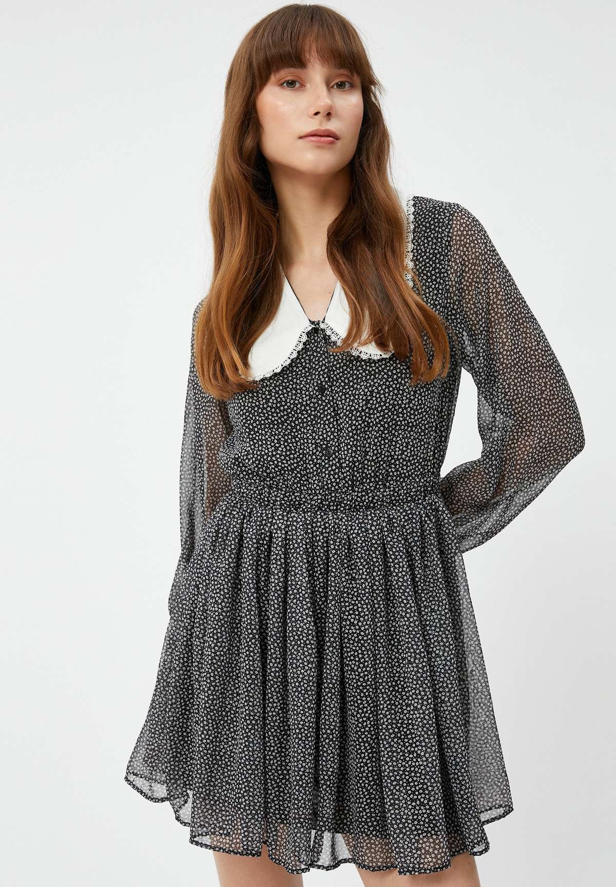 Платье-блузка PUFF SLEEVE PETER PAN COLLAR FLORAL