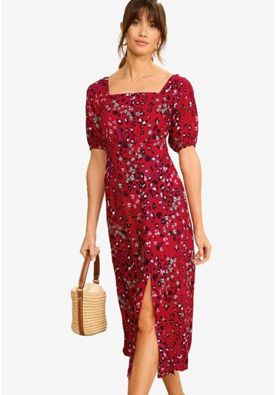 Платье PRINTED SQUARE NECK PUFF SLEEVE MIDI REGULAR FIT