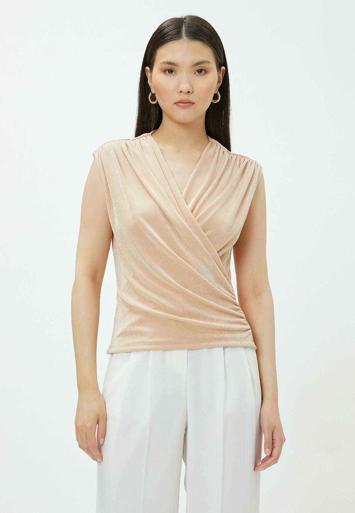 Топ DRAPED V NECK SLEEVELESS WRAPPED